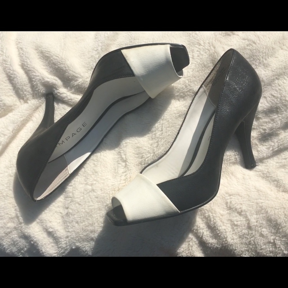 Rampage black and white heels